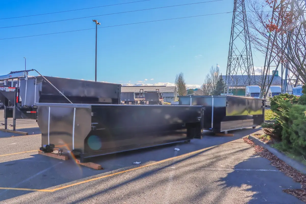 Roll-off dumpster ready for waste disposal at job site for Yard Waste Dumpster Rental in Lebanon